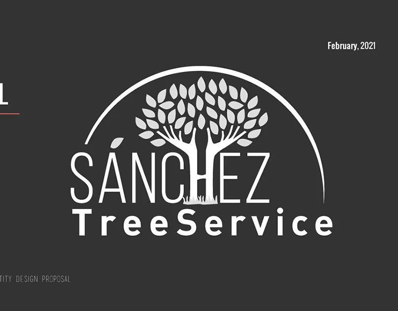 Logo de Sánchez Tree Service con un árbol
